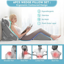 Load image into Gallery viewer, 4-Piece Orthopedic Wedge Pillow Set - Memory Foam for Comfort &amp; Recovery