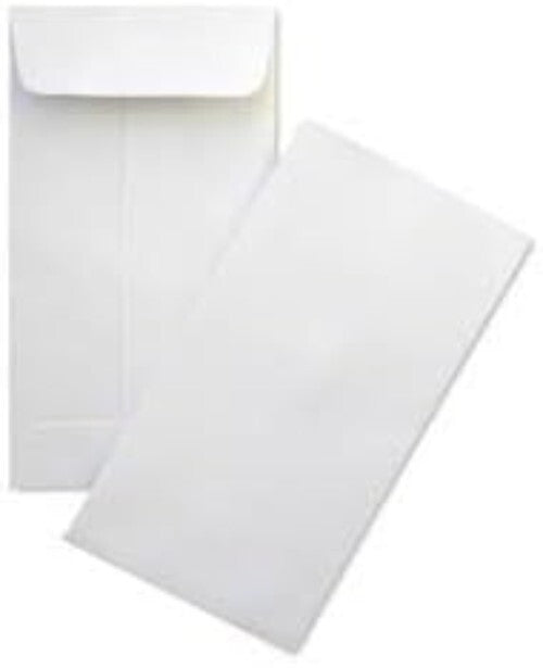 Bulk 500 Heavyweight White Envelopes with Gummed Flap for Cash & Valuables