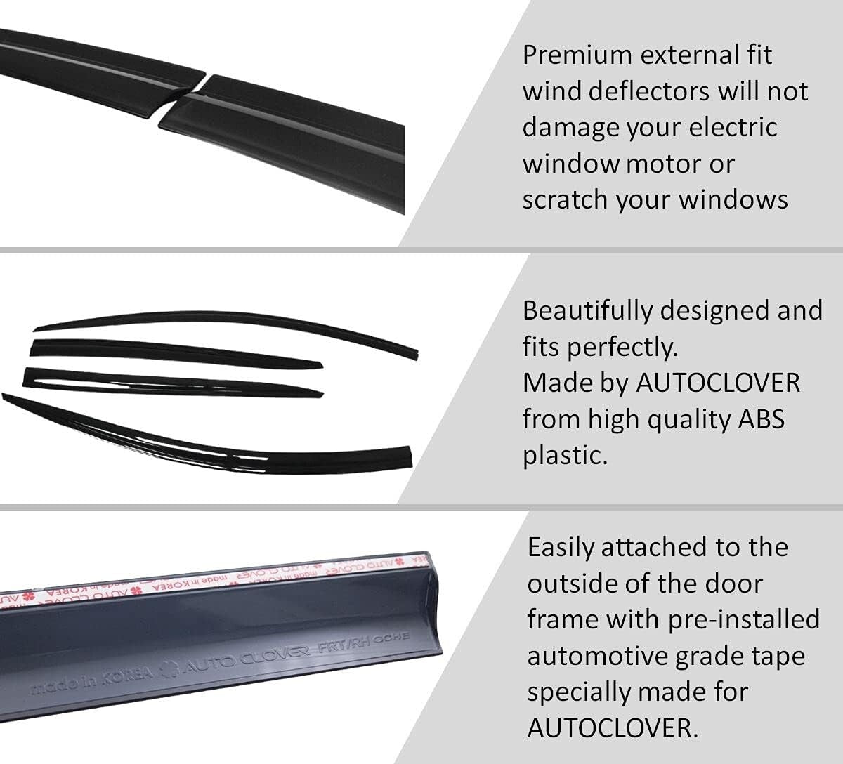 6-Pc Smoked Window Visors for 2022-2025 Cars - Easy Self-Adhesive Installation