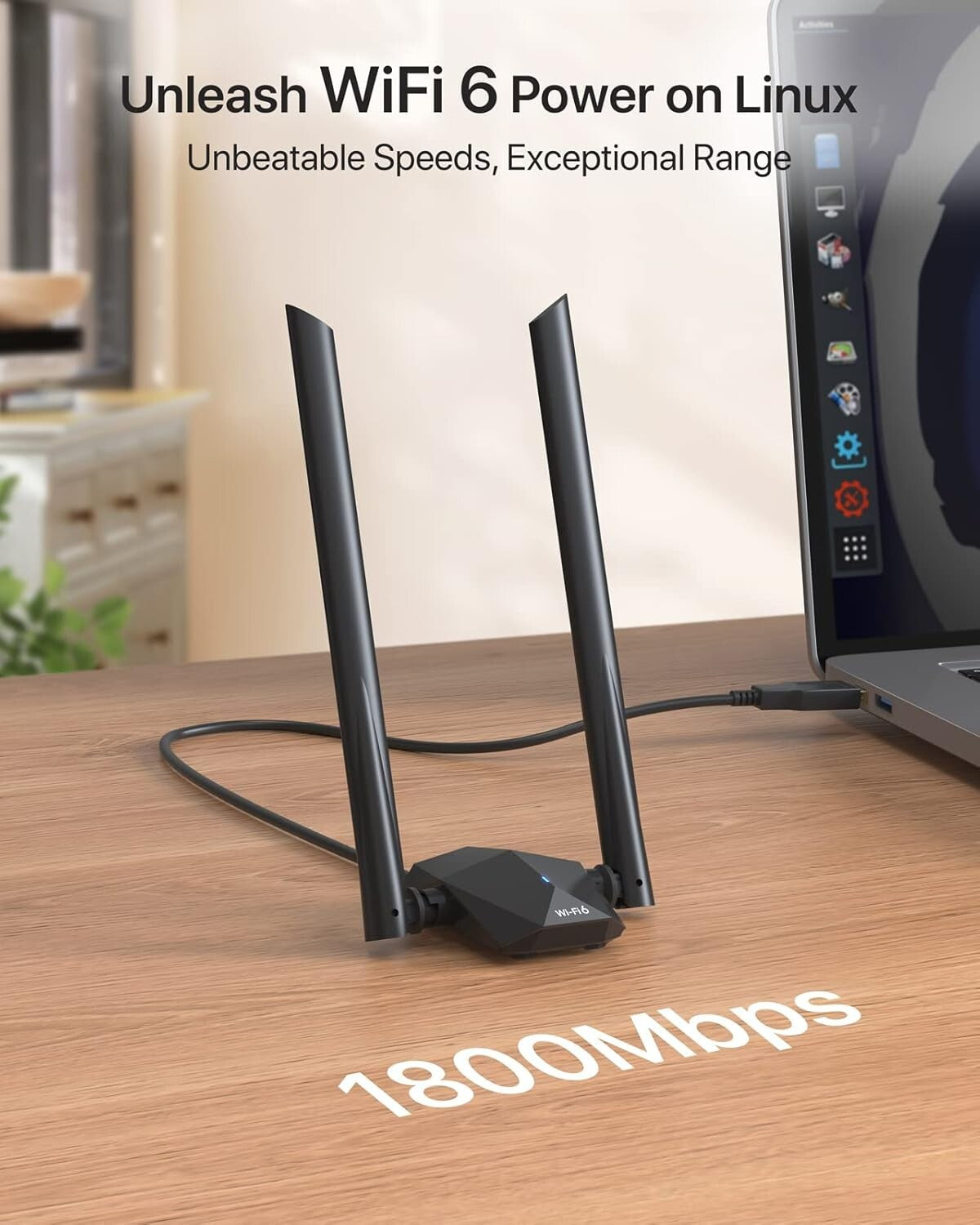 High-Speed USB WiFi Adapter for Linux & Raspberry Pi - AX1800 Dual-Band