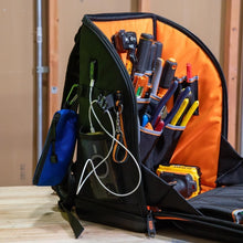 Load image into Gallery viewer, Tradesman Pro Tool Backpack with Molded Bottom, 27 Pockets &amp; Headlamp Bracket