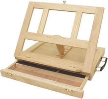 Load image into Gallery viewer, Versatile Portable Brown Easel with Adjustable Incline &amp; Supply Compartments