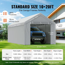 Load image into Gallery viewer, Robust 10x20 ft Carport Canopy Cover with Durable Side Wall for Outdoor Shelter