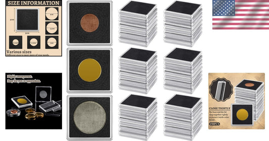 Durable 150 Pcs Coin Holder Set - 2 x 2 Inch Acrylic Storage for Coin Collectors