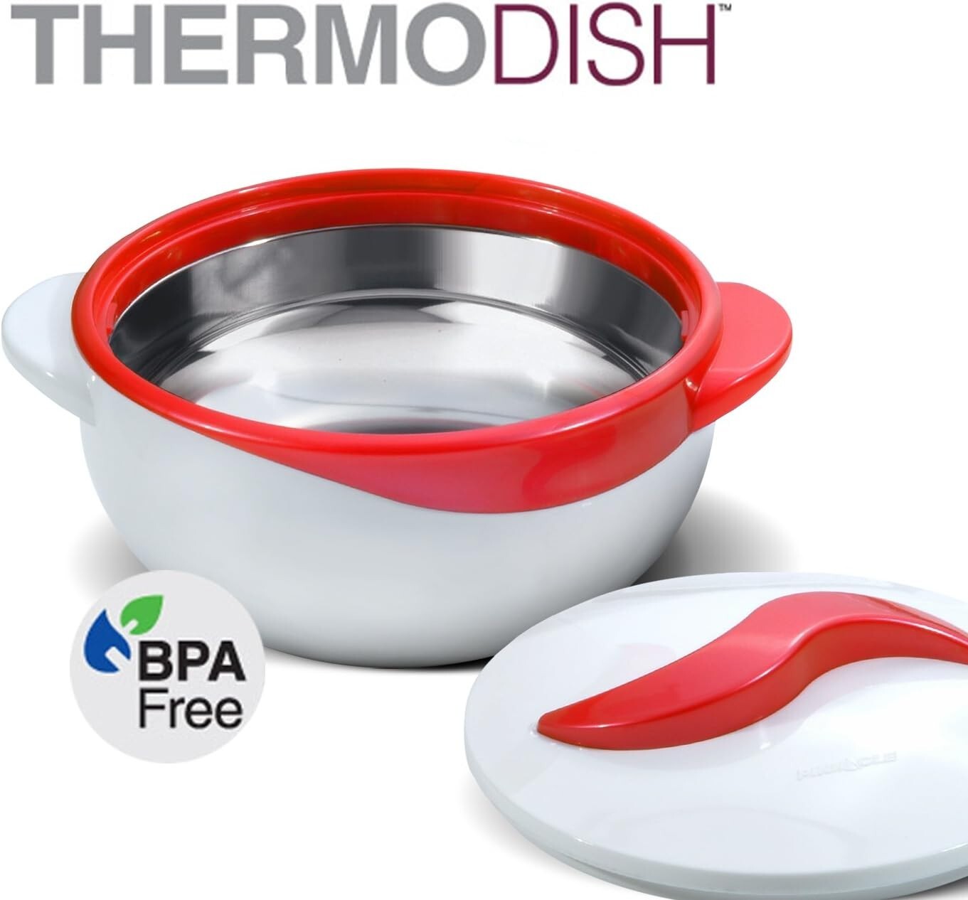 Elegant Insulated Casserole Dish Set 3 pc. - Red Stainless Steel Hot Food Warmer