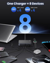 Load image into Gallery viewer, Versatile 200W GaN IV USB C Charger Hub - 8 Ports with Safety Protection