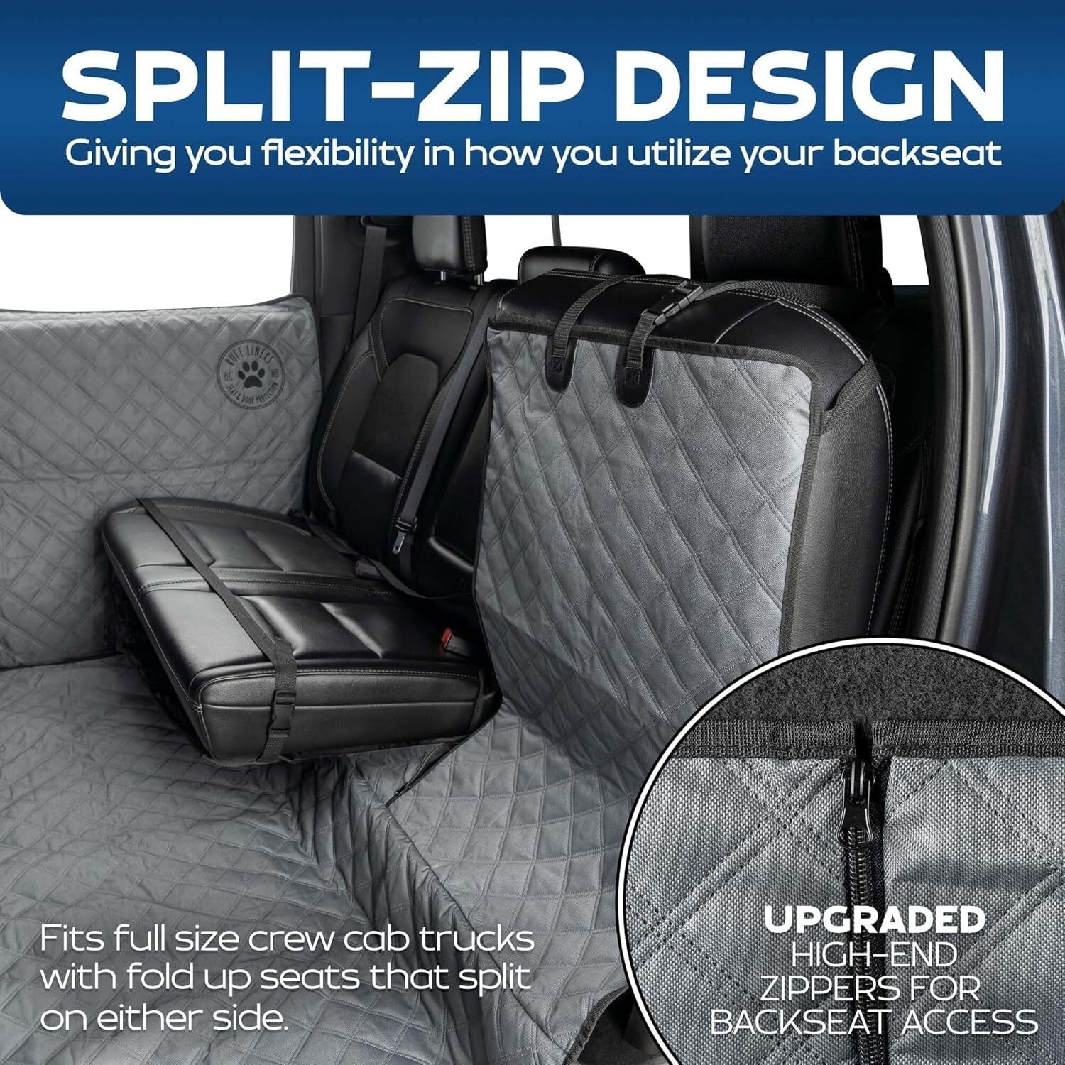 Patented Waterproof Truck Dog Cover with Split Seat Design - Hassle-Free Travel