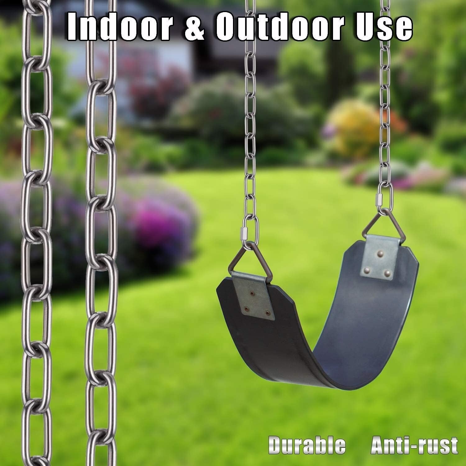 13ft Heavy Duty Stainless Steel Chain - 1/4in Utility Link for Versatile Use
