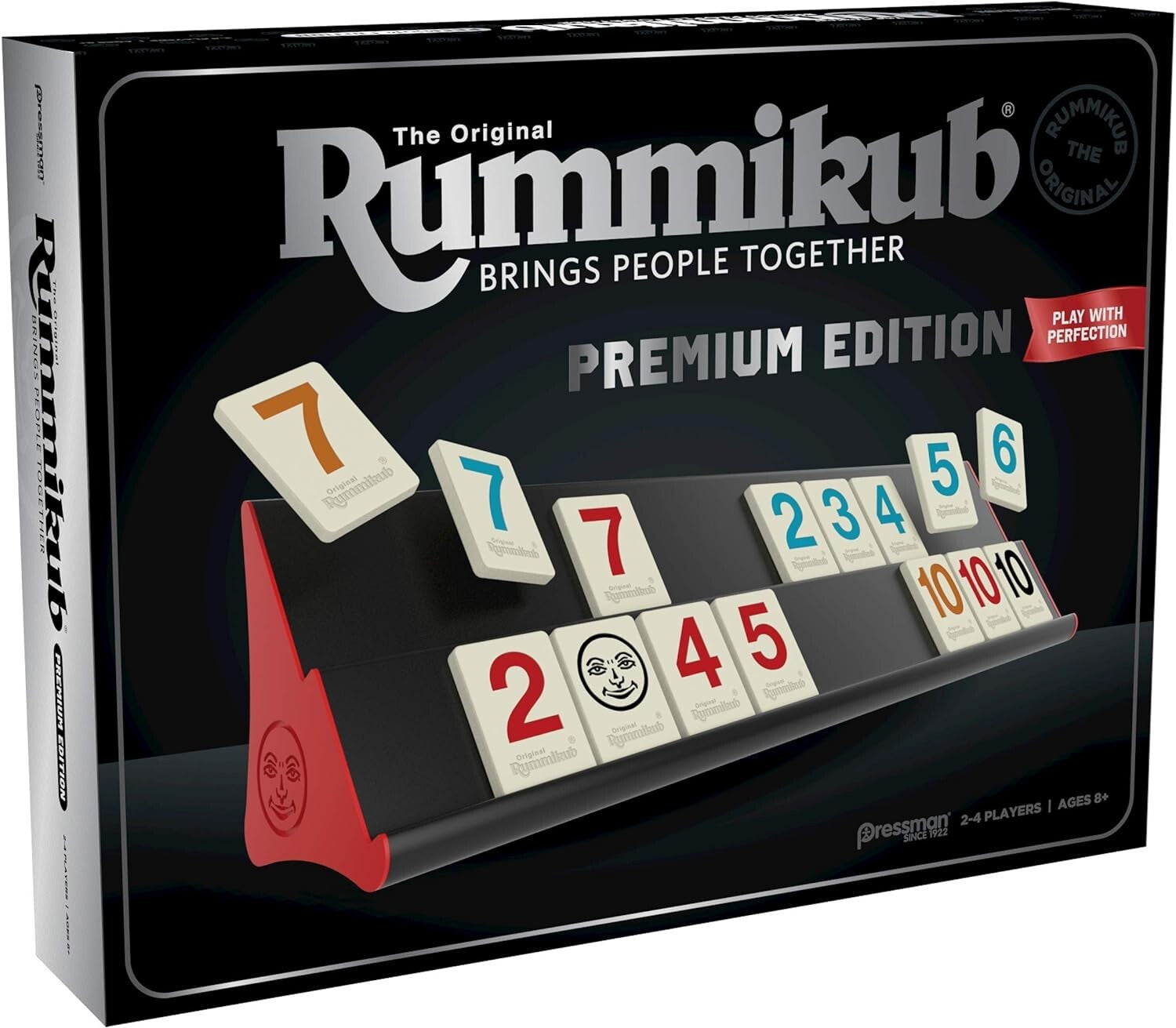 Rummikub Championship Edition - Large Engraved Tiles & Stylish Storage Bag