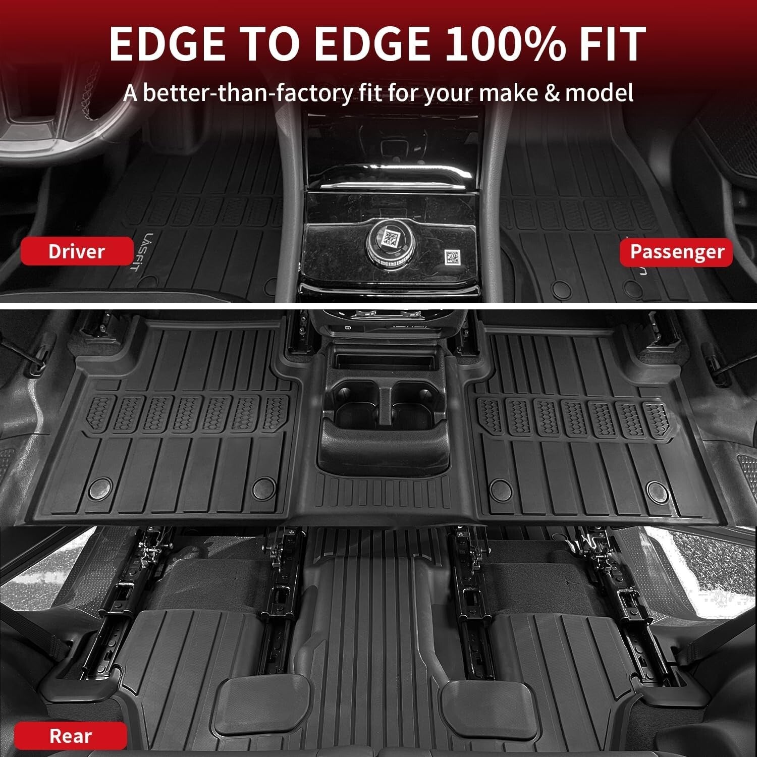 Custom Fit All-Weather Floor Mats for Jeep Grand Cherokee L 2021-2025, Black