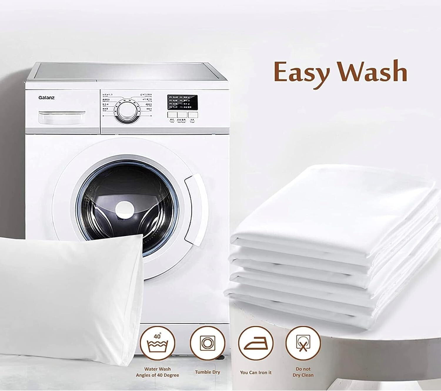 Durable & Skin-Friendly Cotton Pillowcases - Elegant 8-Pack for Luxurious Sleep