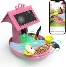 Load image into Gallery viewer, Smart Solar-Powered Bird Feeder with AI Recognition &amp; Built-In Camera – Pink