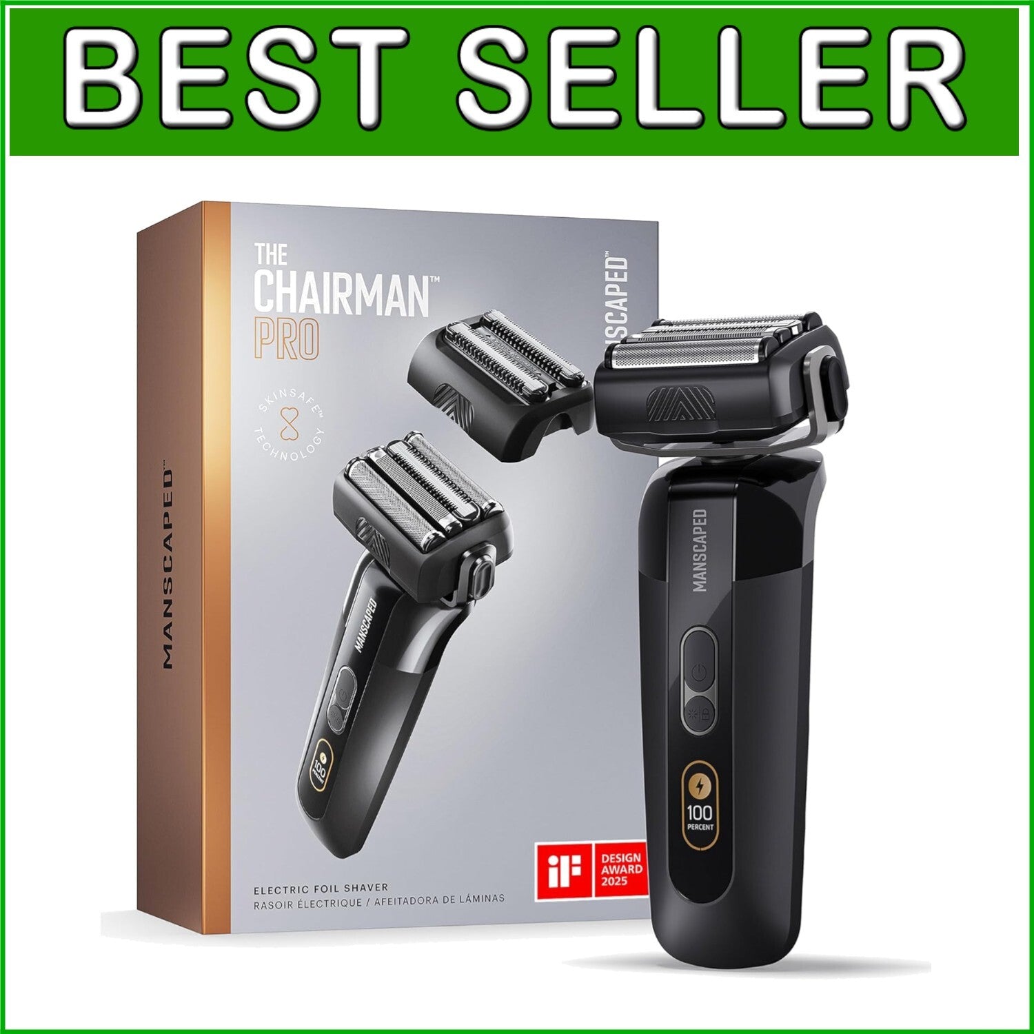 The Chairman PRO Men’s Electric Foil Shaver: SkinSafe, Travel Ready & Versatile