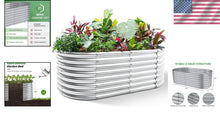 Load image into Gallery viewer, 6×3×2ft Galvanized Raised Garden Bed - Durable Oval Planter for Vegetables