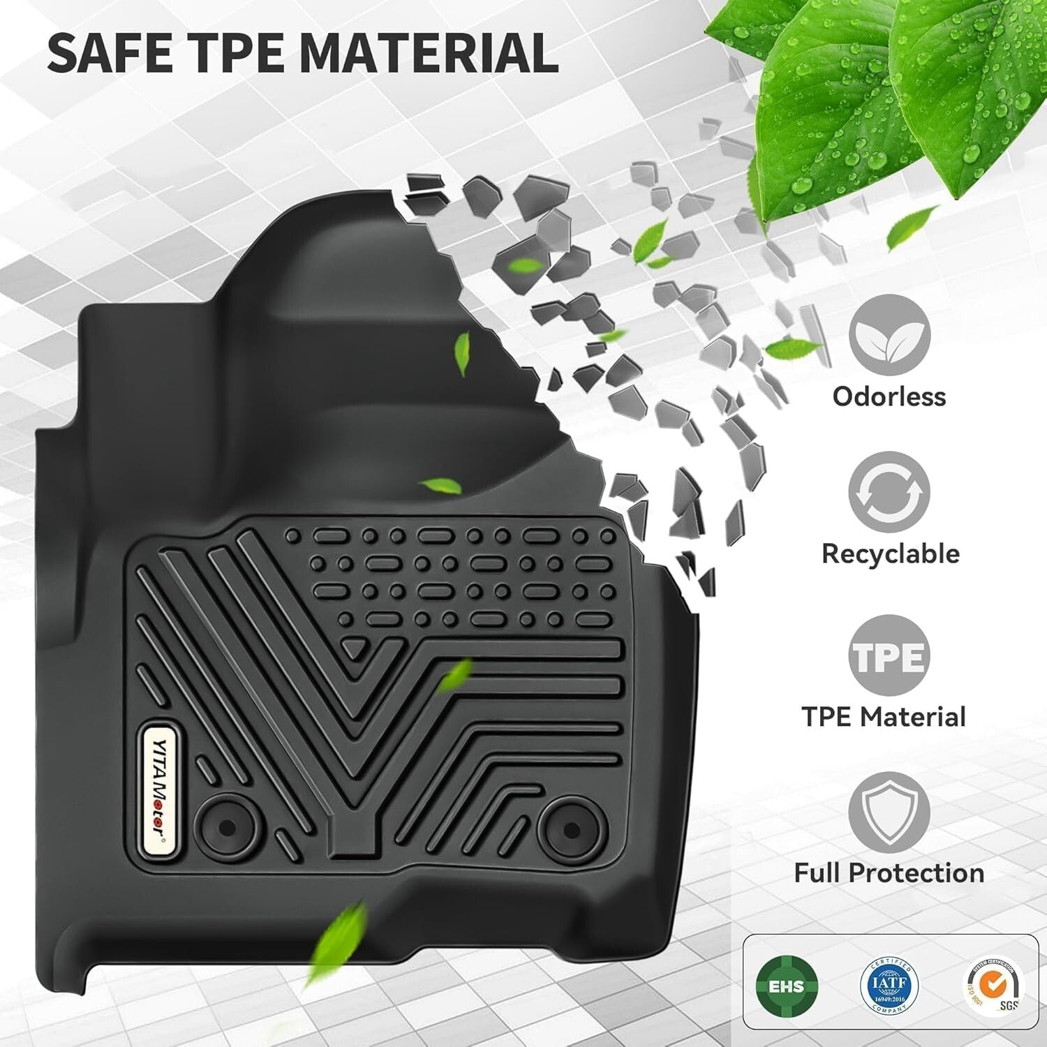 Durable Non-Slip Black Floor Mats for 2020-2025 Hyundai Palisade Bucket Seats