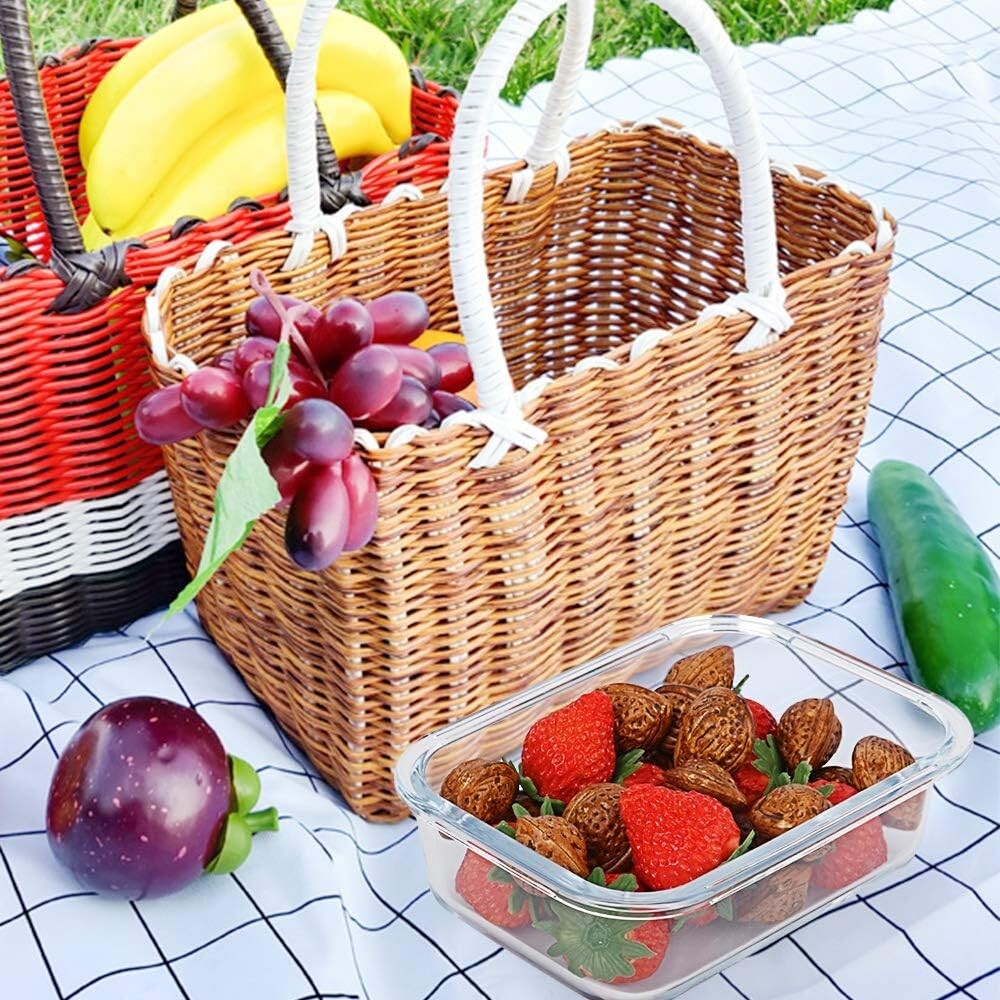 Premium Borosilicate Glass Meal Prep Containers with Snap Lock Lids - 22 Oz