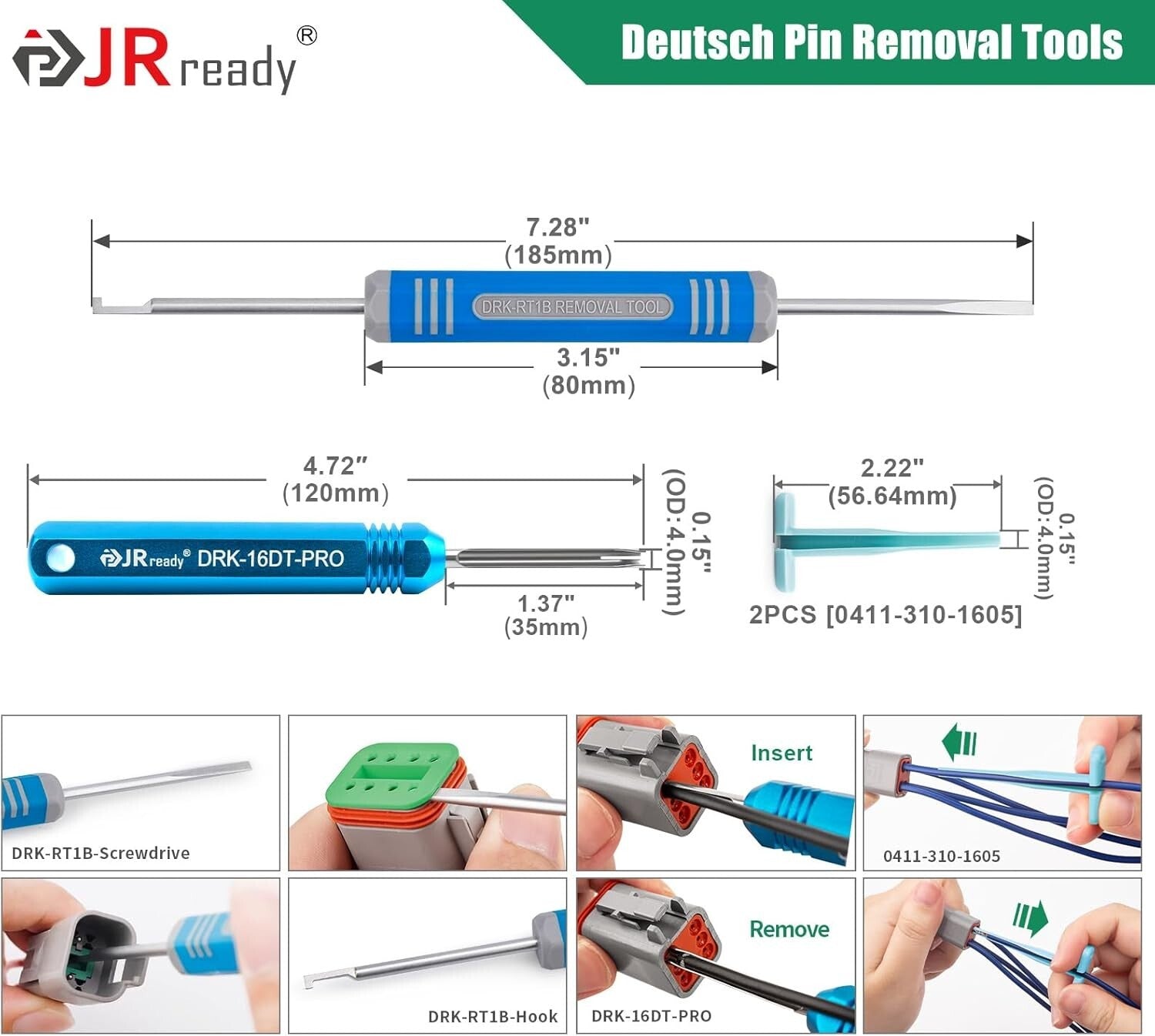 Waterproof Deutsch Connector Kit with Ergonomic Crimp Tool - 2 to 12 Pin Options
