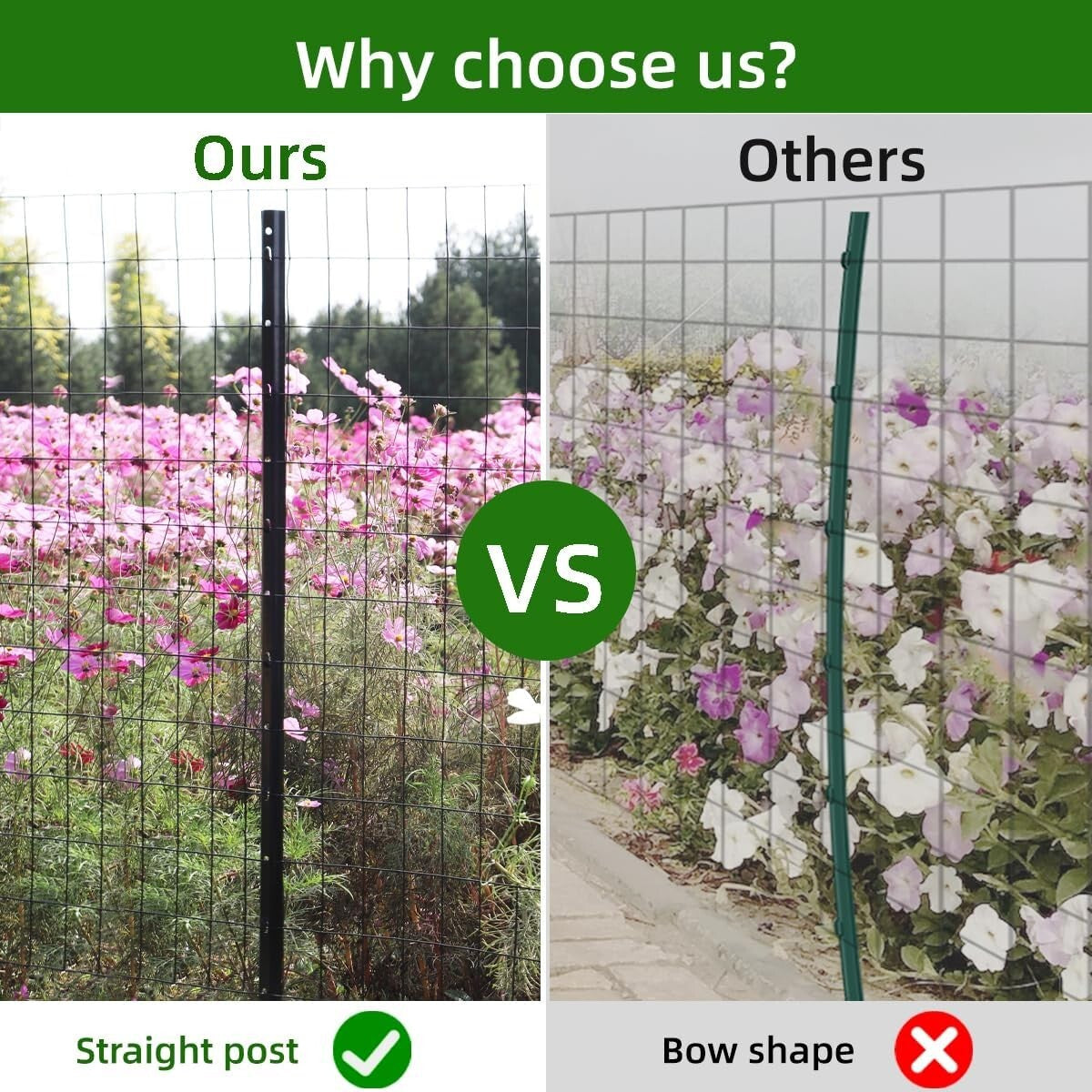 Versatile 4ft Black Steel Fence Posts - Ideal for Garden and Animal Barriers