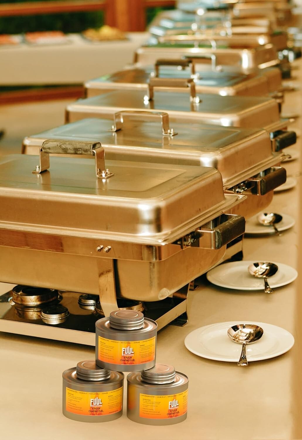 Premium 6-Hour Chafing Fuel 2-Pack Cans for Events | Wick Set with Opener