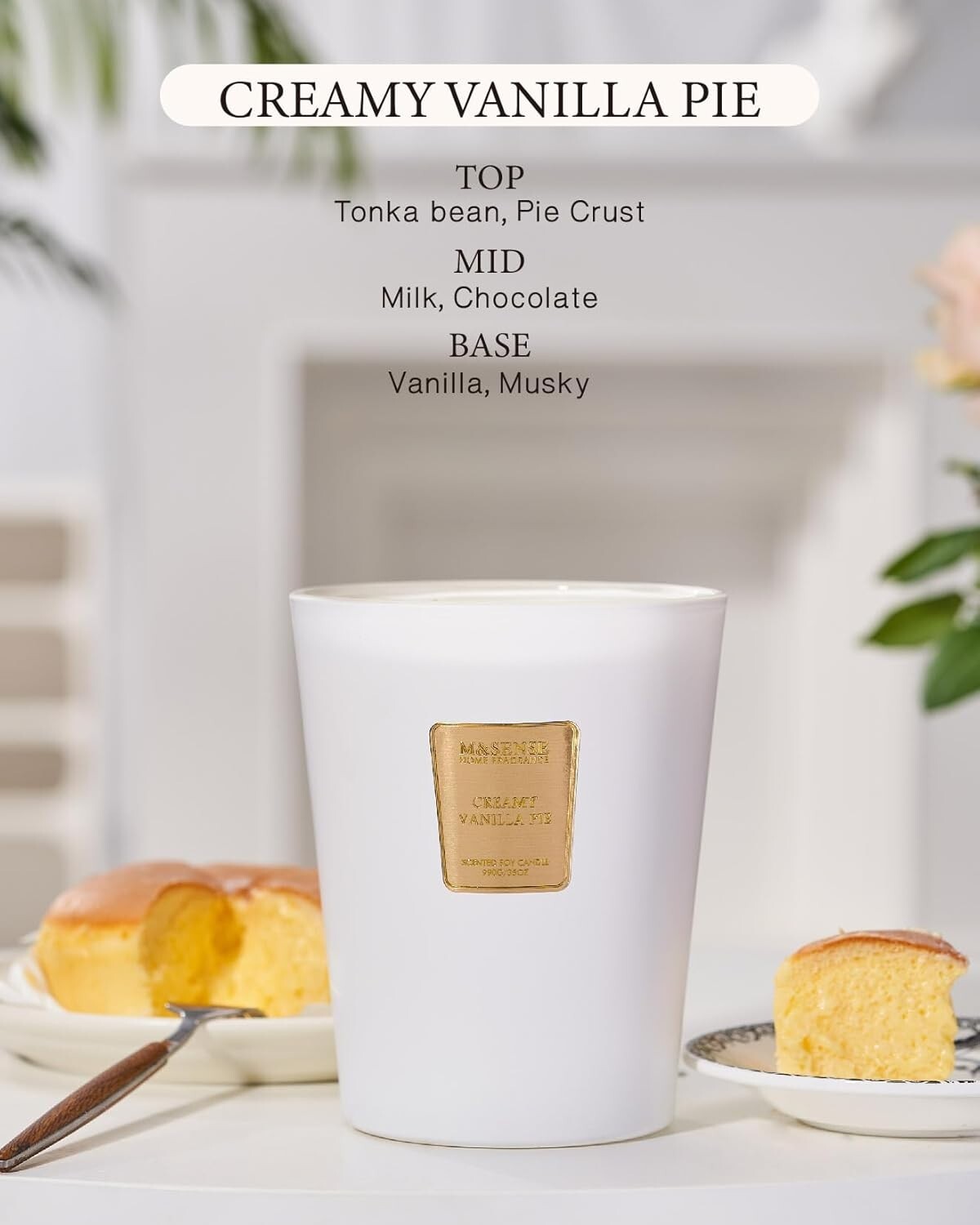 Gorgeous Floral Patterned Large Candle - Creamy Vanilla Scent, Perfect Gift