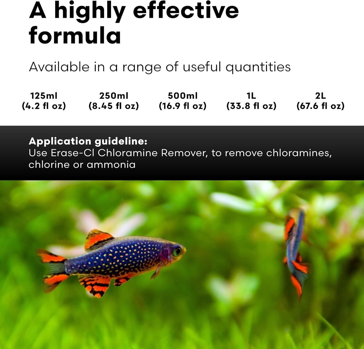 Erase-Cl: Chloramine, Chlorine & Ammonia Remover for Fish Tanks - 67.6 fl oz