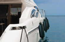 Load image into Gallery viewer, Protective Twin Eye Inflatable Boat Fender (8.5" x 27") for Docking Safety