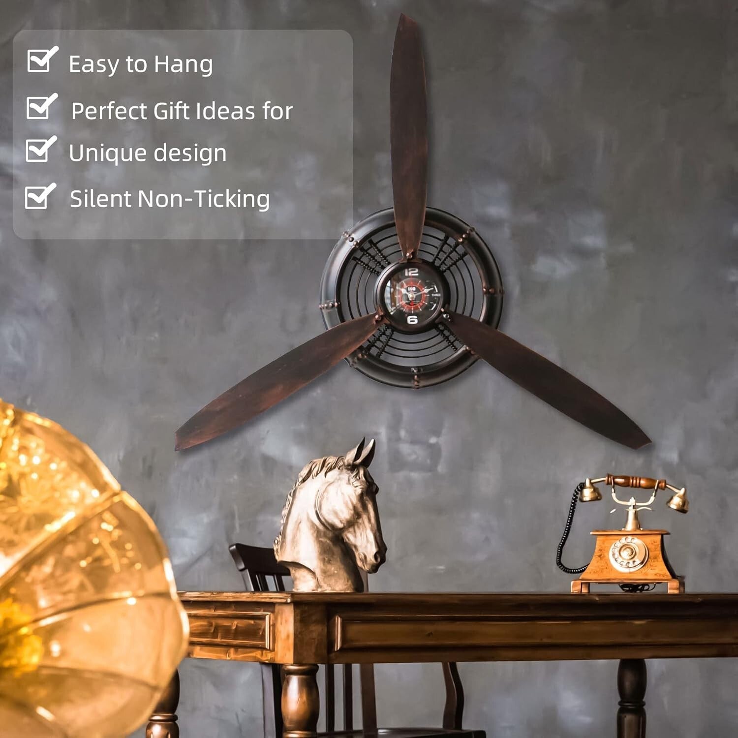 Sturdy Metal Airplane Propeller Wall Sculpture - Perfect for Aviation Lovers