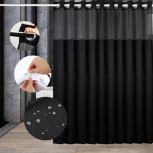 Load image into Gallery viewer, Luxury Hotel-Grade Shower Curtain with Thick Waffle Weave &amp; Mesh Top - 72x74