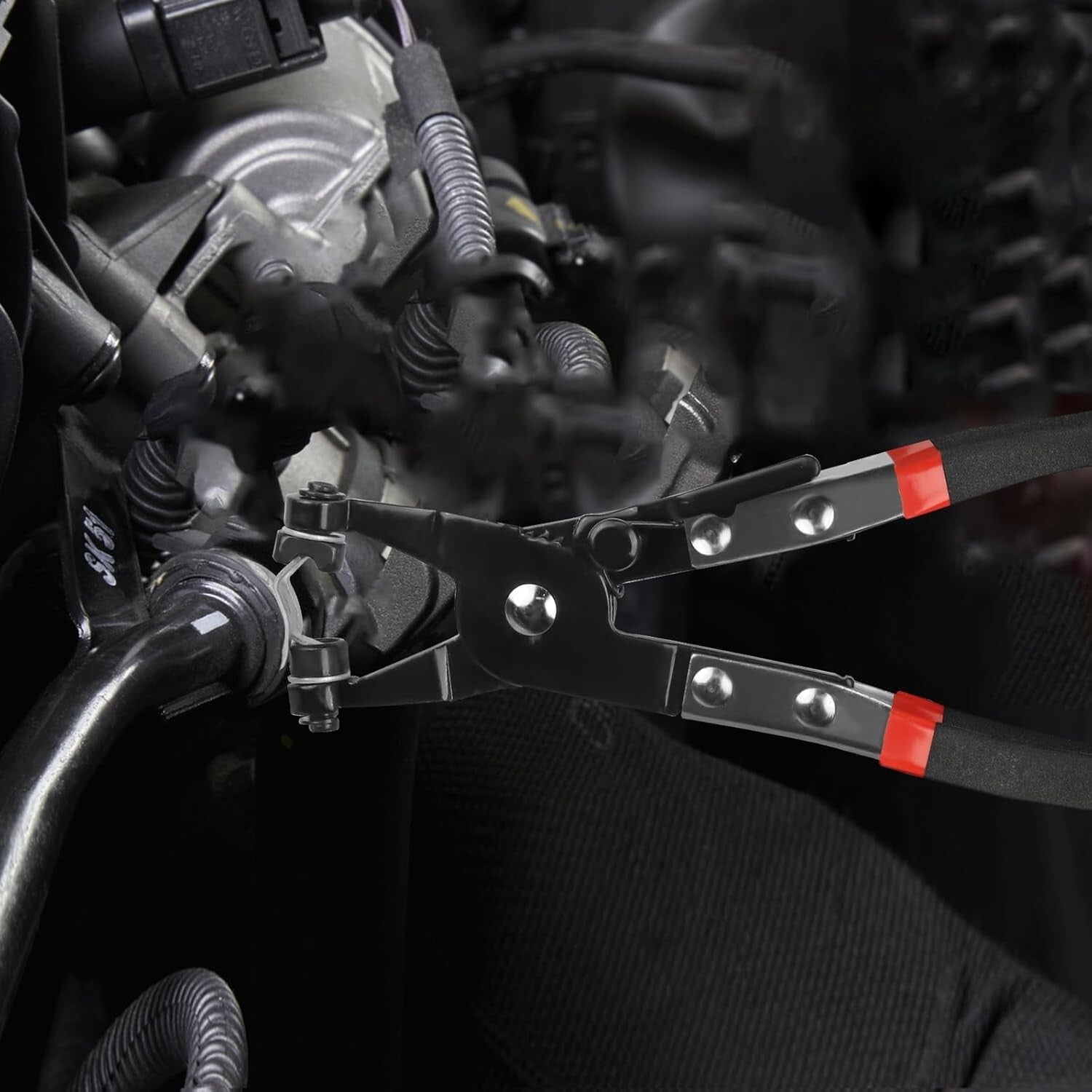 Flexible Long Reach 9pcs Hose Clamp Tool Set with Storage Box for Mechanics