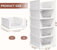Load image into Gallery viewer, 5 Pack Stackable Closet Organizers - Multi-Functional Storage Bins for Any Room