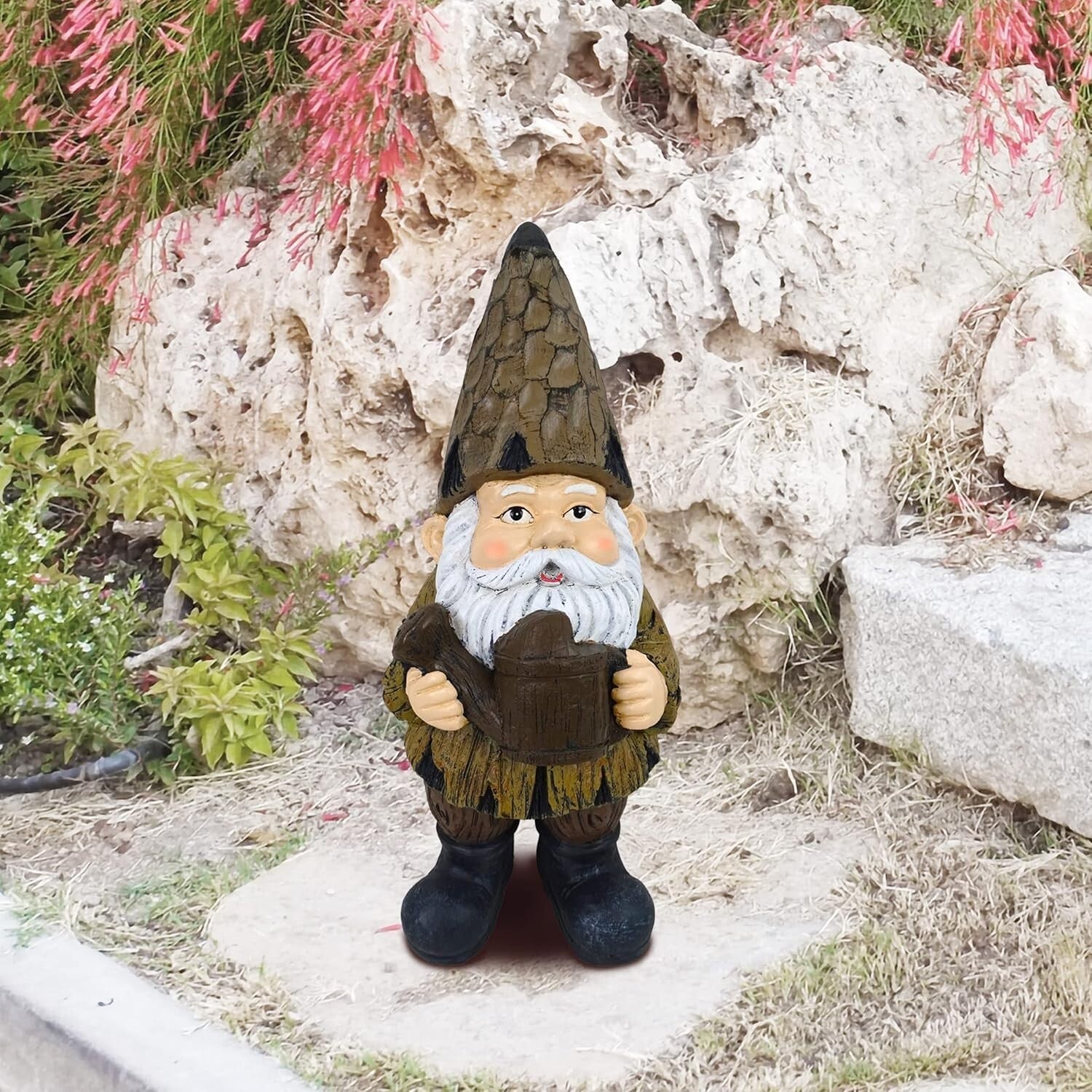 Charming 16" Indoor/Outdoor Gnome with Watering Can - Whimsical Garden Decor