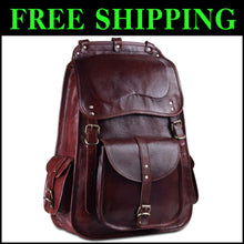 Load image into Gallery viewer, Handcrafted 21" Leather Daypack with Spacious Laptop Compartment &amp; Vintage Style