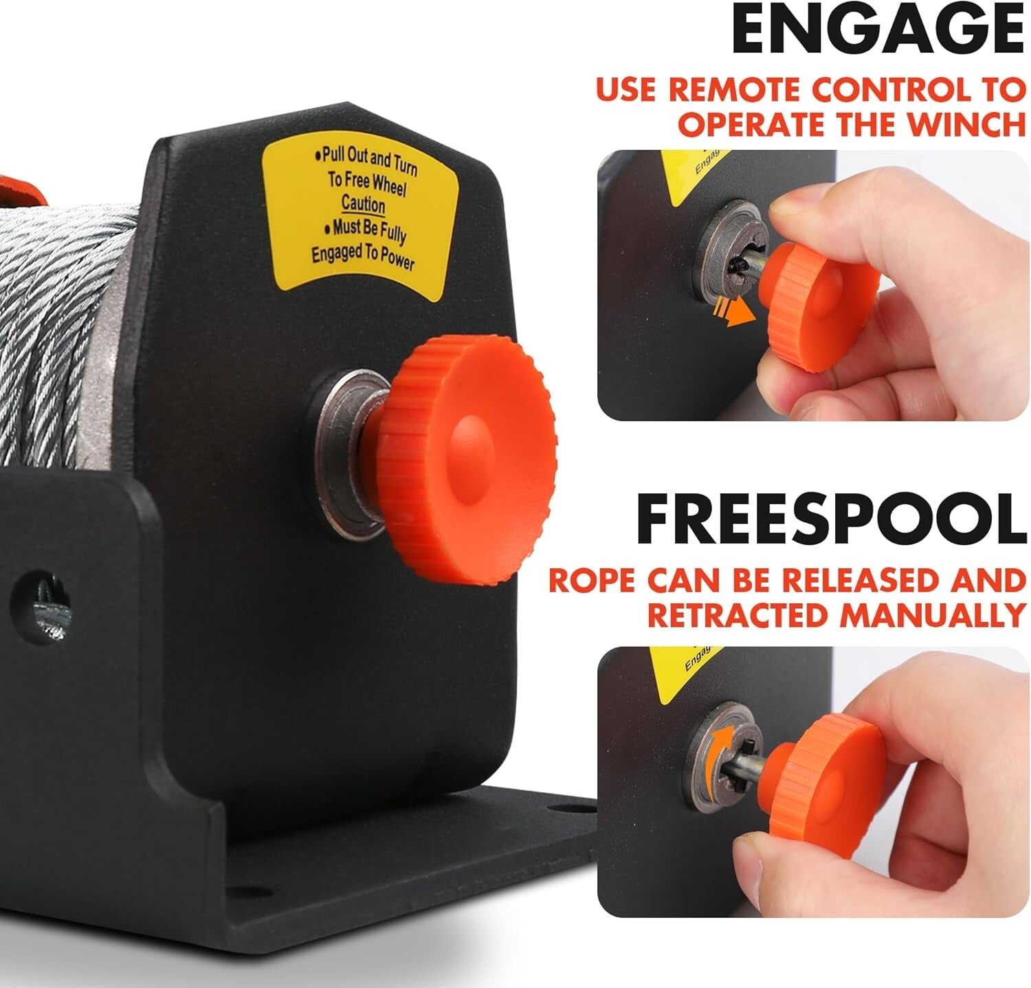 Compact 2500 lb Electric Winch with Steel Cable - Perfect for Boats & Trailers