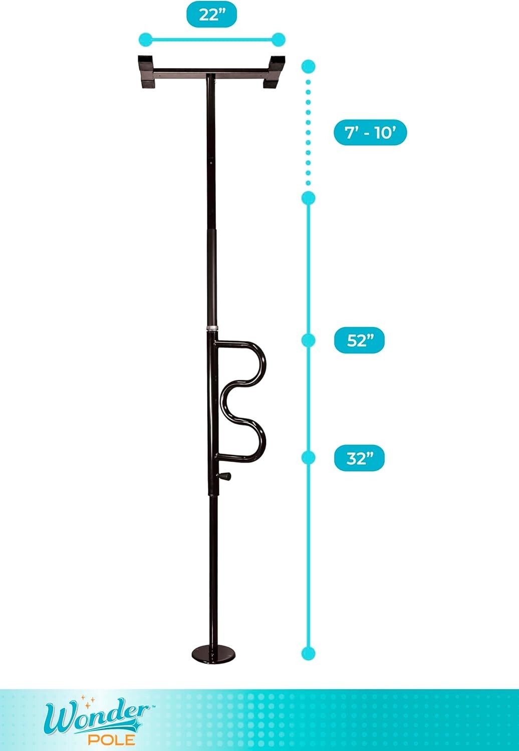 Durable Adjustable Grab Bar and Security Pole - Easy Installation & Stability