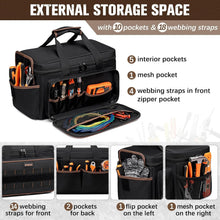 Load image into Gallery viewer, 17" Heavy Duty Tool Bag with 20 Pockets - Portable Organizer for Professionals