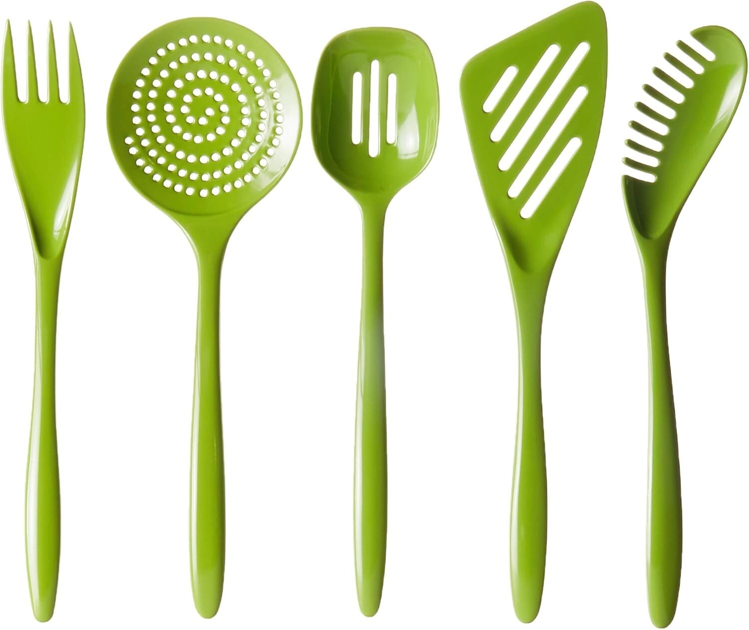 Ergonomic Melamine Cooking Utensil Set, 12 Pieces - Nonstick & Dishwasher Safe