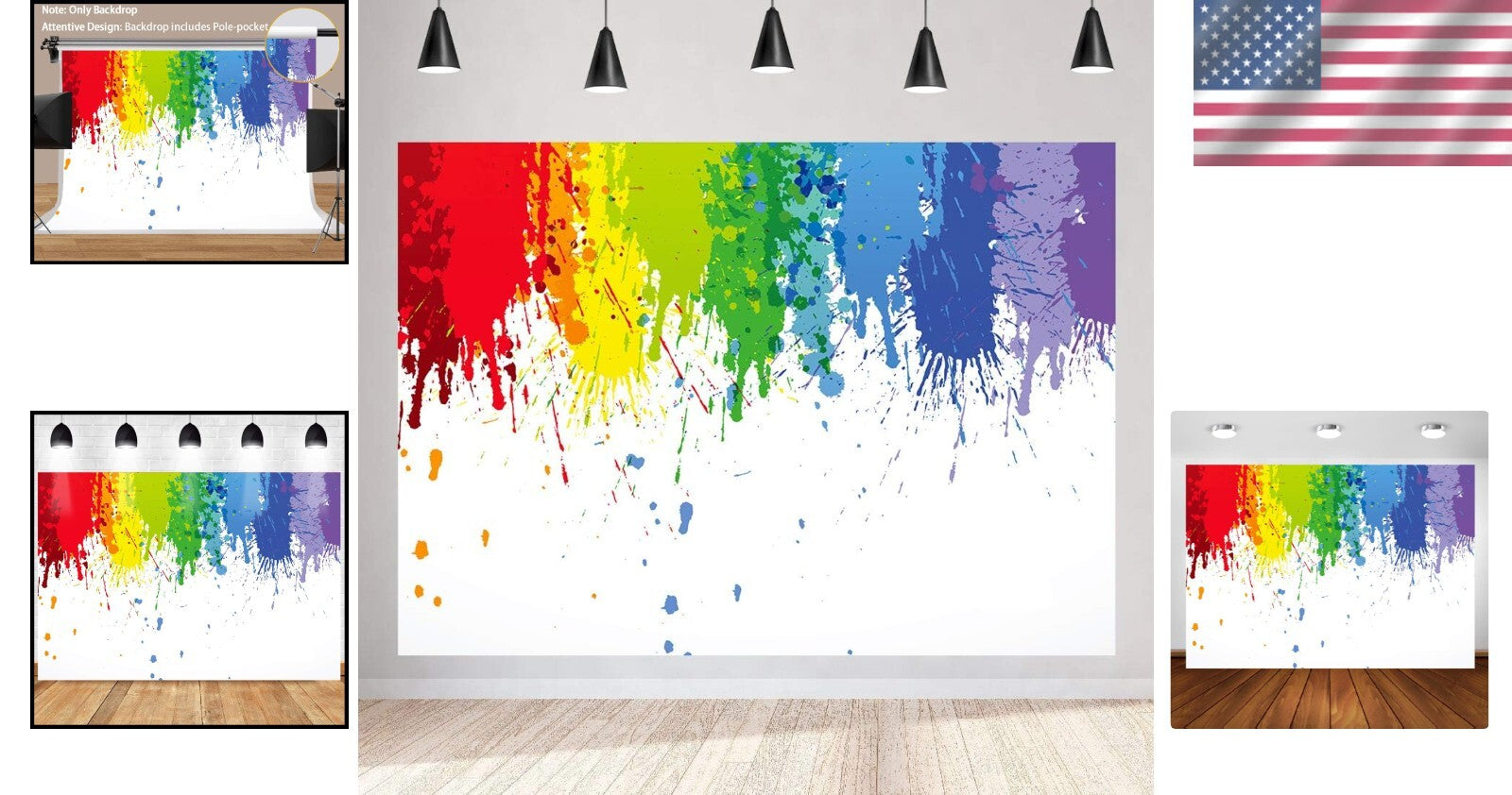 Lightweight Abstract Paint Splatter Backdrop, Ideal for Photo Booths (10x7ft)