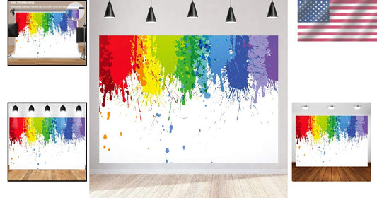 Lightweight Abstract Paint Splatter Backdrop, Ideal for Photo Booths (10x7ft)