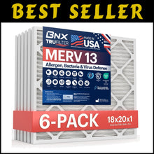 Load image into Gallery viewer, TruFilter MERV 13 Electrostatic Air Filters for Home &amp; Office - 6-Pack 18x20x1