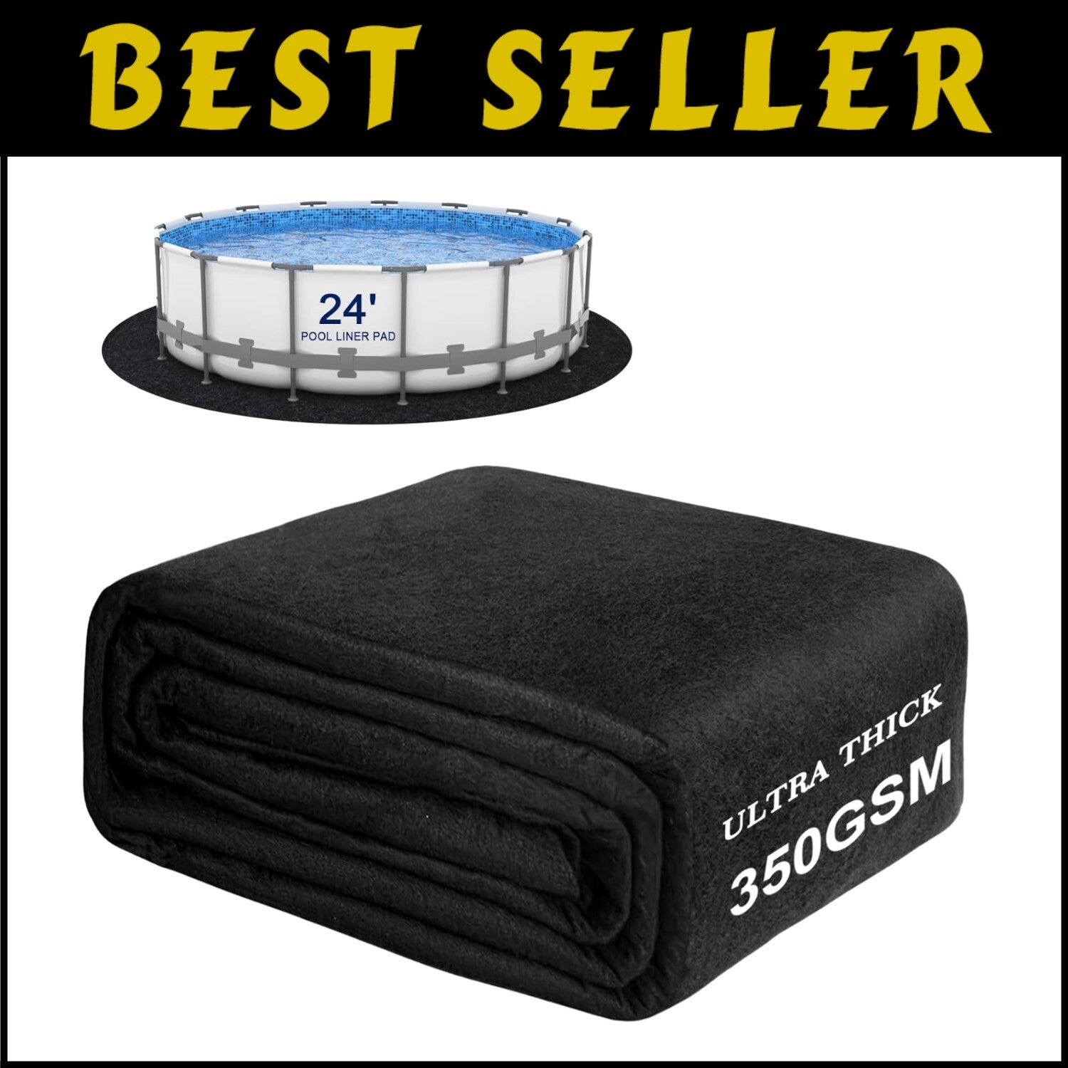 Double-Density Pool Liner Protection Mat – 24 Ft Round for Above Ground‍