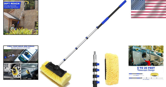 20FT Telescoping Vehicle and Outdoor Cleaning Brush with High Efficiency Design