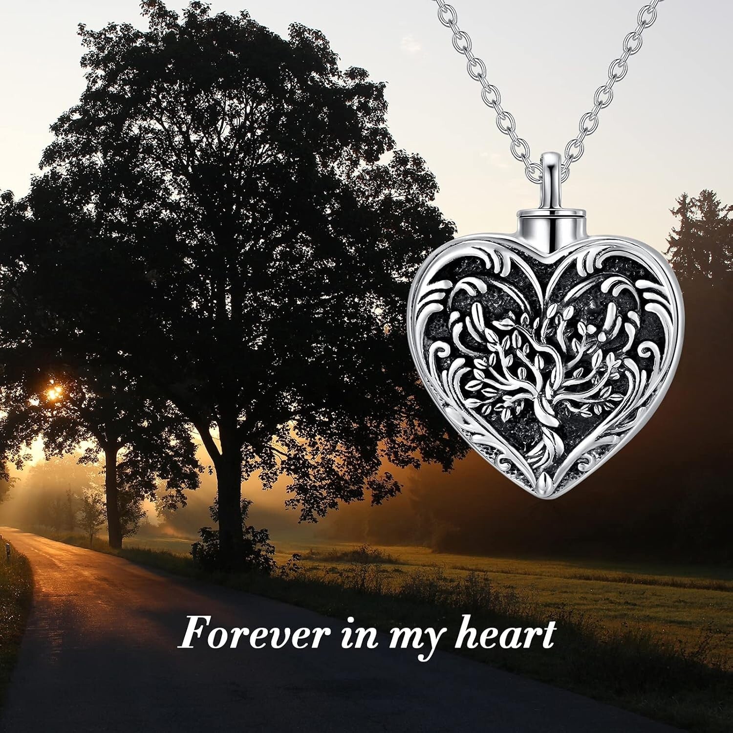 Adjustable Tree of Life Ashes Necklace in Sterling Silver - A Keepsake for All