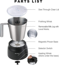 Load image into Gallery viewer, Stainless Steel Electric Milk Frother &amp; Hot Chocolate Maker - 17oz Capacity