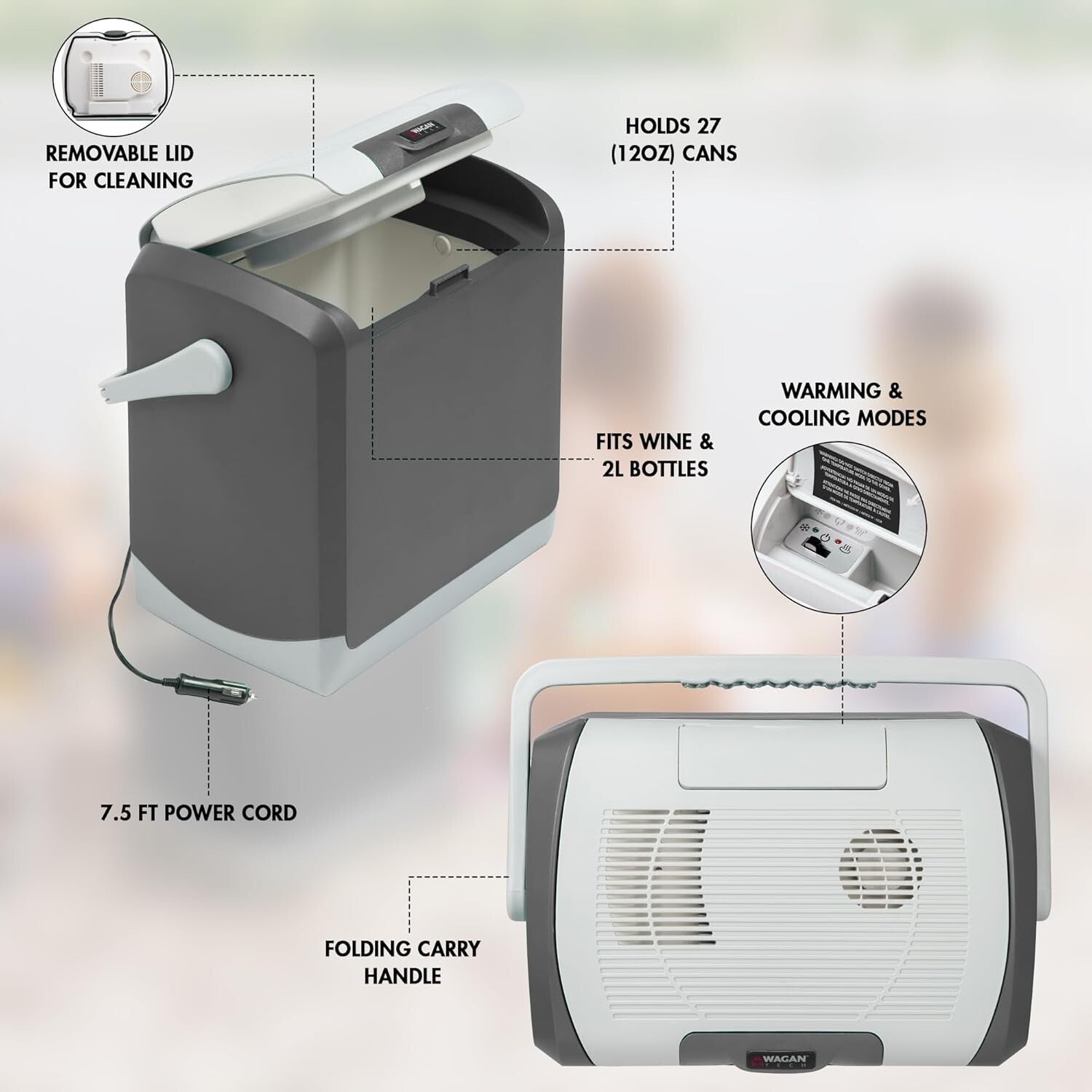 2-in-1 Portable Thermoelectric Cooler/Warmer – 24L for Ultimate Travel Comfort
