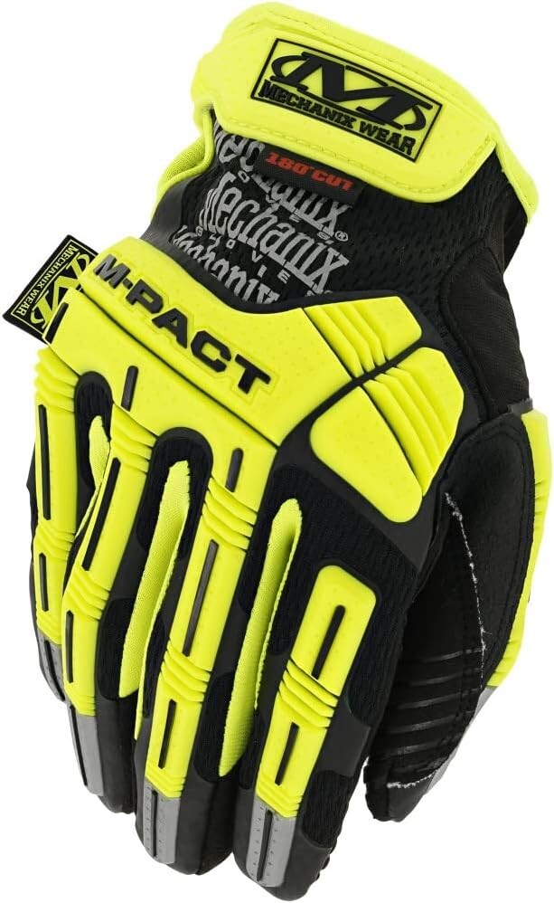 Fluorescent Yellow & Orange Cut Resistant Work Gloves for Safety Professionals
