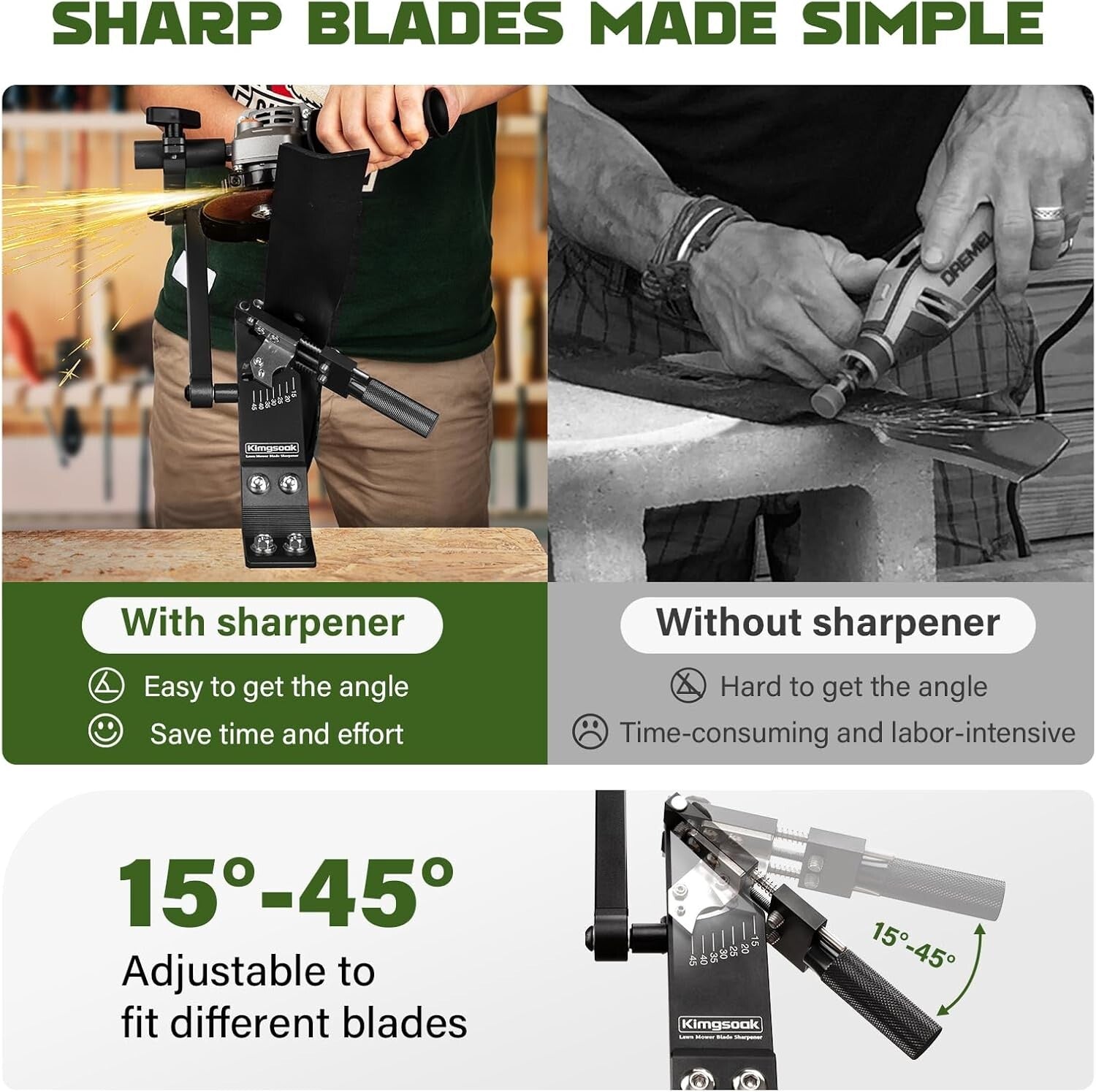 Versatile Lawn Mower Blade Sharpener with Balancer - Elevate Your Mowing Game