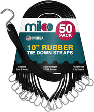 Load image into Gallery viewer, Versatile 10-Inch Rubber Bungee Straps - Heavy Duty Cargo Cords, 50 Count