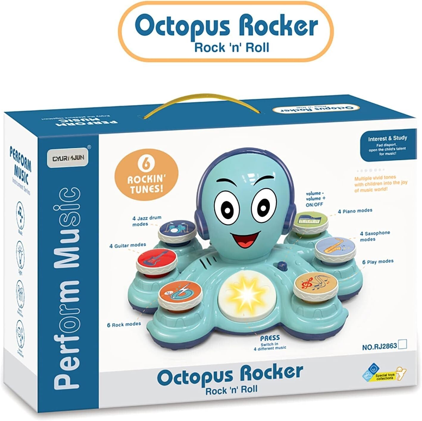 Durable Musical Octopus Toy for Educational Fun - Perfect Birthday Gift for Kids