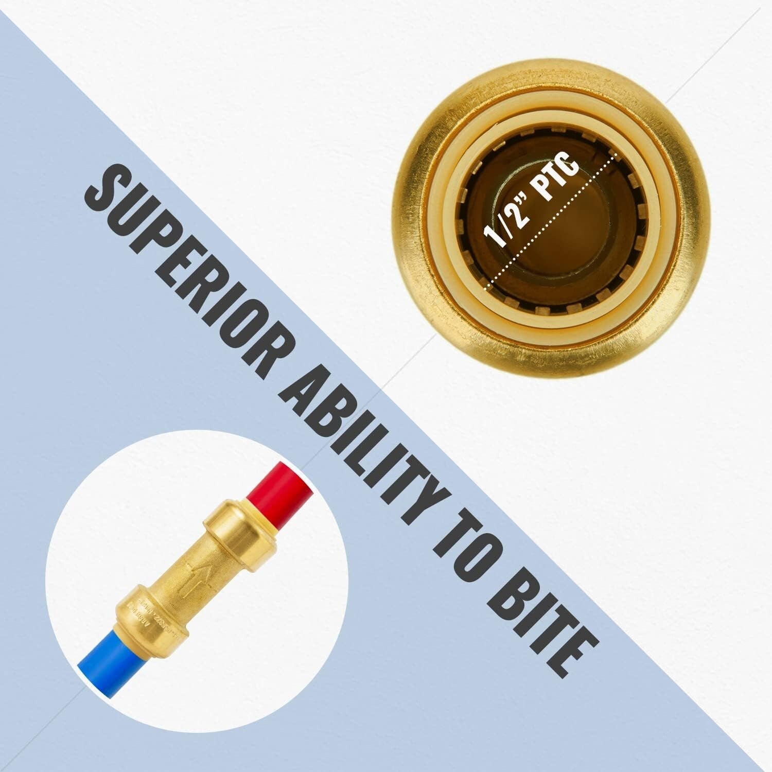 1/2 Inch No Lead Brass Check Valve - Push-to-Connect Plumbing Fittings (6 Pack)