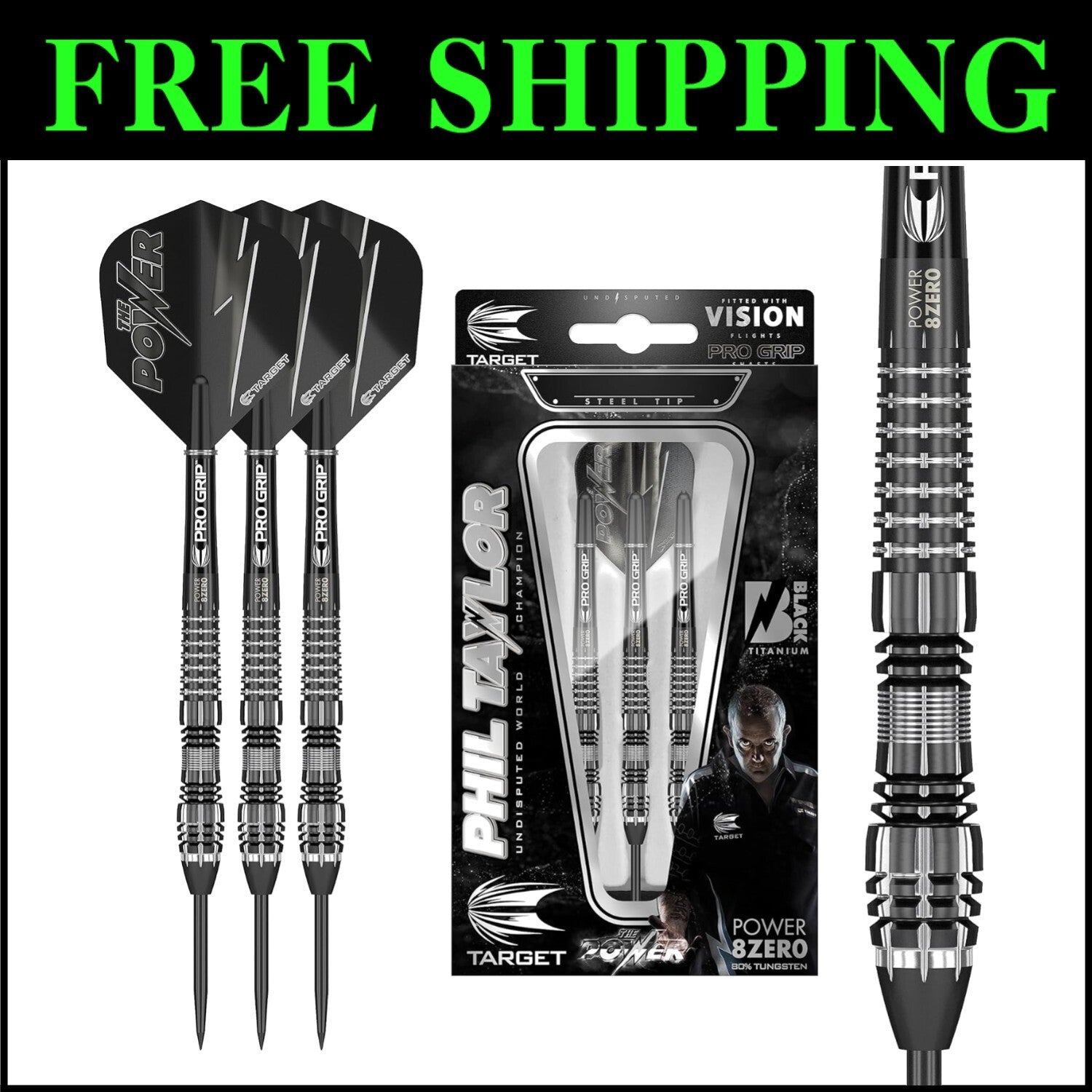 High-Performance 80% Tungsten Steel Tip Darts Set with Black Case - 21G/23G/25G